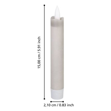 Eglo 422223 - SET 2x LED-Kerze ANTANABE LED/1xAAA 15 cm grau