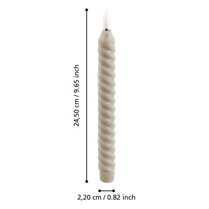 Eglo - SET 2x LED-Kerze LED/1xAAA 24,5 cm beige