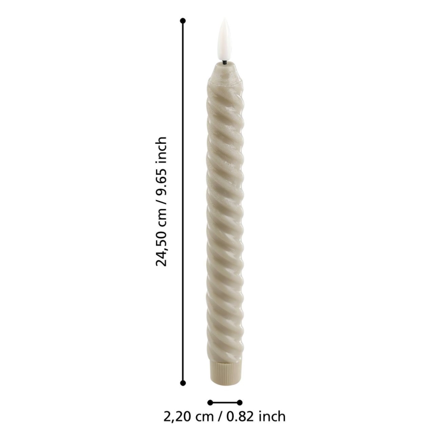 Eglo - SET 2x LED-Kerze LED/1xAAA 24,5 cm beige