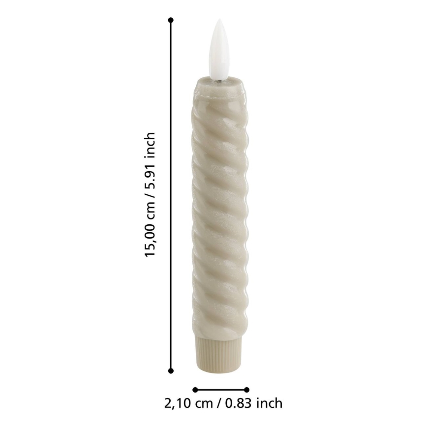 Eglo - SET 2x LED-Kerze LED/1xAAA 15 cm beige