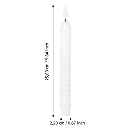 Eglo - SET 2x LED-Kerze LED/1xAAA 25 cm weiß
