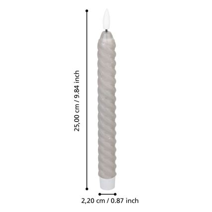 Eglo - SET 2x LED-Kerze LED/1xAAA 25 cm grau