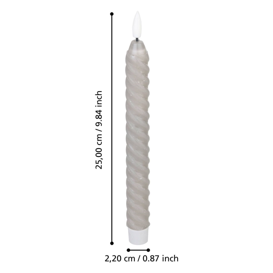 Eglo - SET 2x LED-Kerze LED/1xAAA 25 cm grau