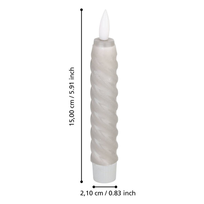 Eglo - SET 2x LED-Kerze LED/1xAAA 15 cm grau
