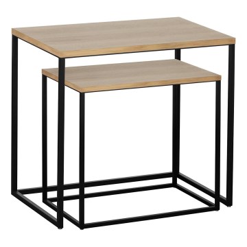 Eglo 424006 - 2er-Set Beistelltische TOZAWA, braun/schwarz