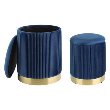 Eglo - SET 2x Sitzhocker d 31,5/36 cm blau/golden