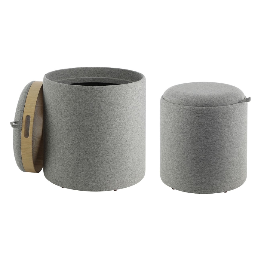 Eglo - SET 2x Sitzhocker d 34,5/39 cm grau