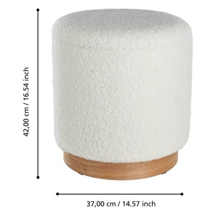 Eglo - SET 2x Sitzhocker d 30,5/37 cm weiß