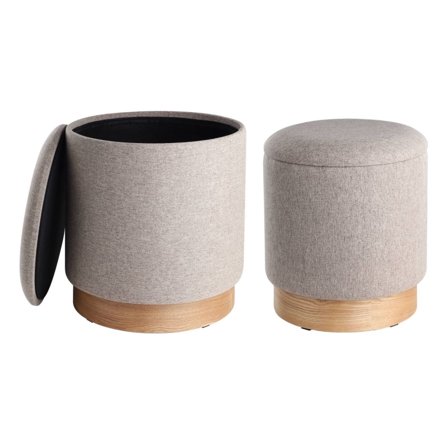 Eglo - SET 2x Sitzhocker d 30,5/37 cm braun
