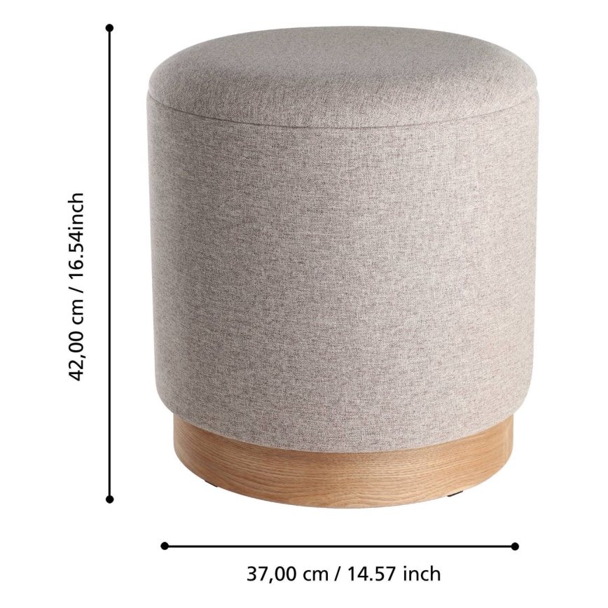 Eglo - SET 2x Sitzhocker d 30,5/37 cm braun
