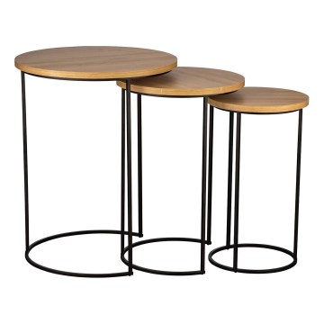 Eglo 424053 - 3er-Set Beistelltische TOWADA braun/schwarz