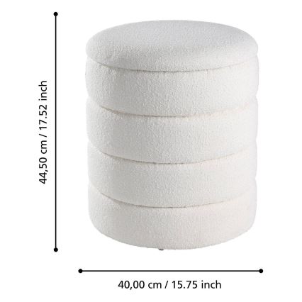 Eglo - SET 2x Sitzhocker d 33,5/40 cm weiß