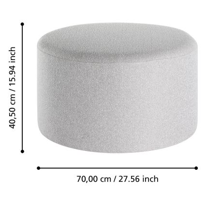 Eglo - SET 2x Sitzhocker grau