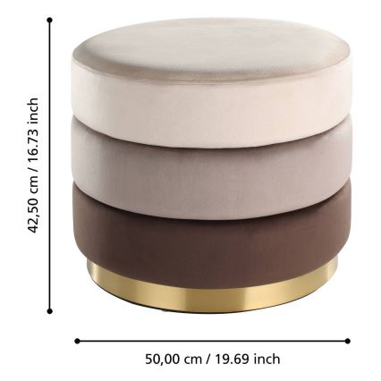 Eglo - Sitzhocker 42,5x50 cm braun/golden