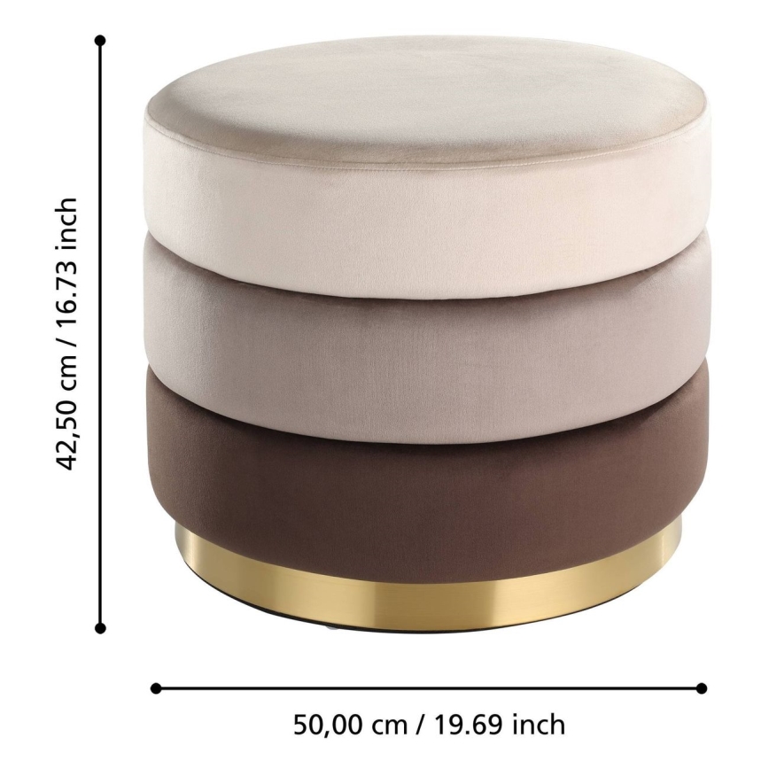 Eglo - Sitzhocker 42,5x50 cm braun/golden