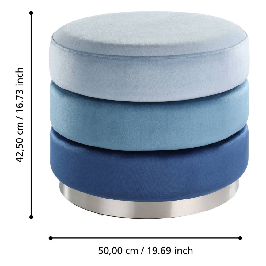 Eglo - Sitzhocker 42,5x50 cm blau/Chrom