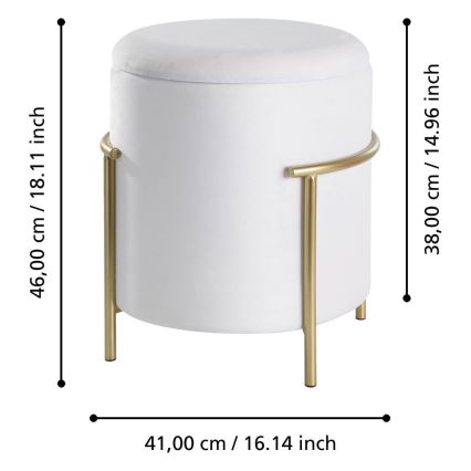 Eglo - Sitzhocker 46x41 cm weiß/golden