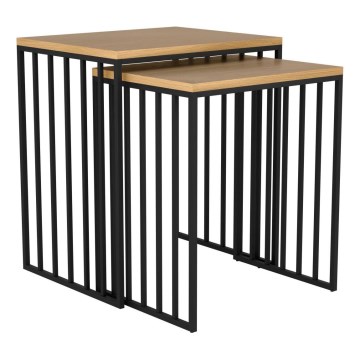 Eglo 424143 - 2er-Set Beistelltische TOZAWA braun/schwarz