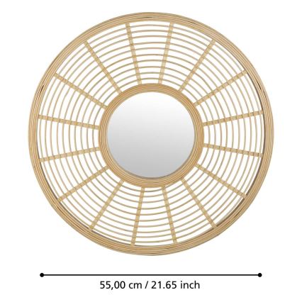 Eglo - Wandspiegel d 55 cm Bambus