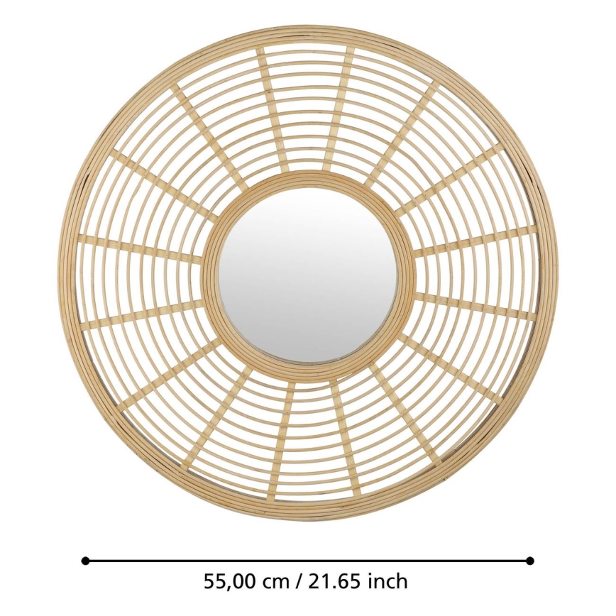 Eglo - Wandspiegel Ø 55 cm Bambus
