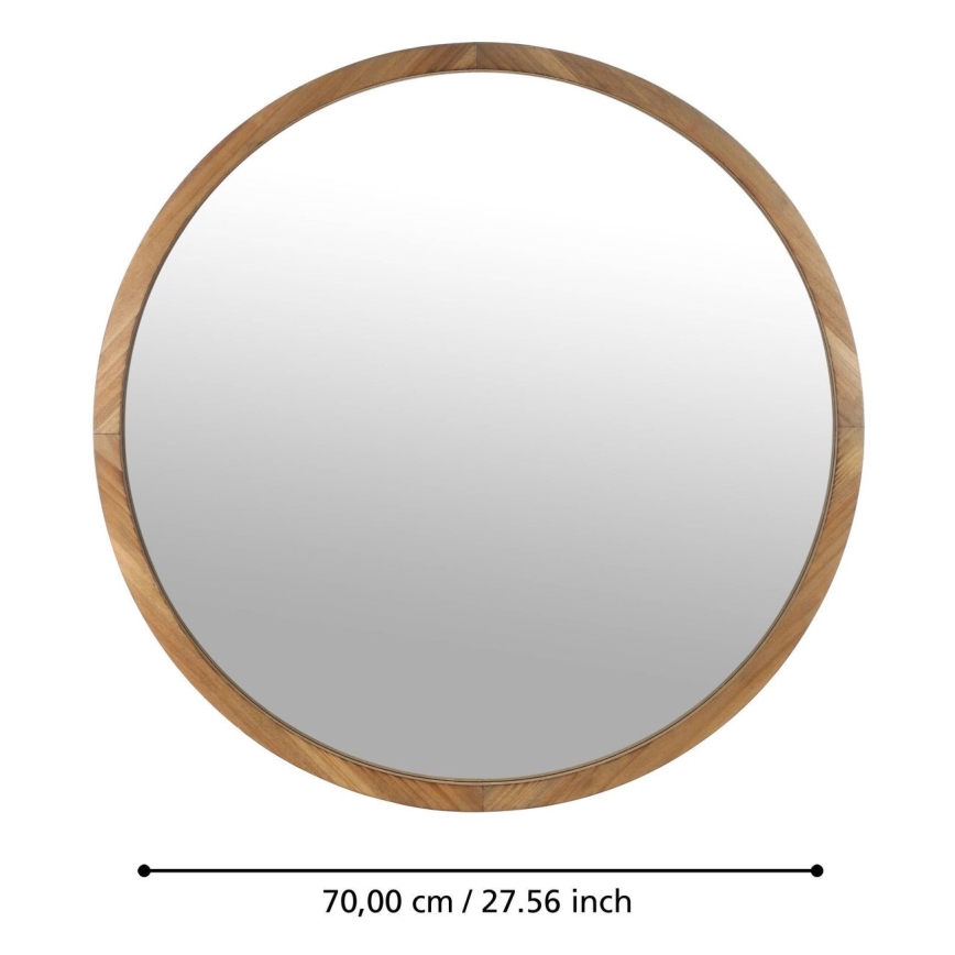 Eglo - Wandspiegel Ø 70 cm Braun