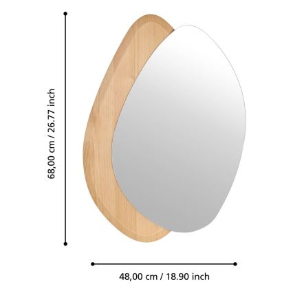 Eglo 425049 - Wandspiegel LIOMA 68 x 48 cm Tanne/Beige