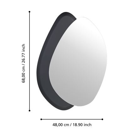 Eglo 425051 - Wandspiegel LIOMA 68x48 cm Fichte/schwarz