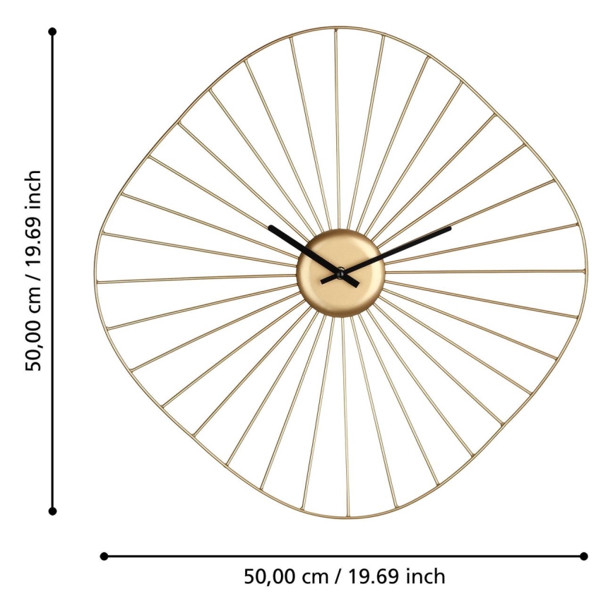 Eglo - Wanduhr 1xAA 50x50 cm golden