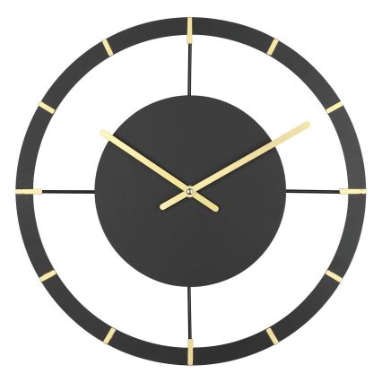 Eglo - Wanduhr 1xAA d 40 cm schwarz/golden