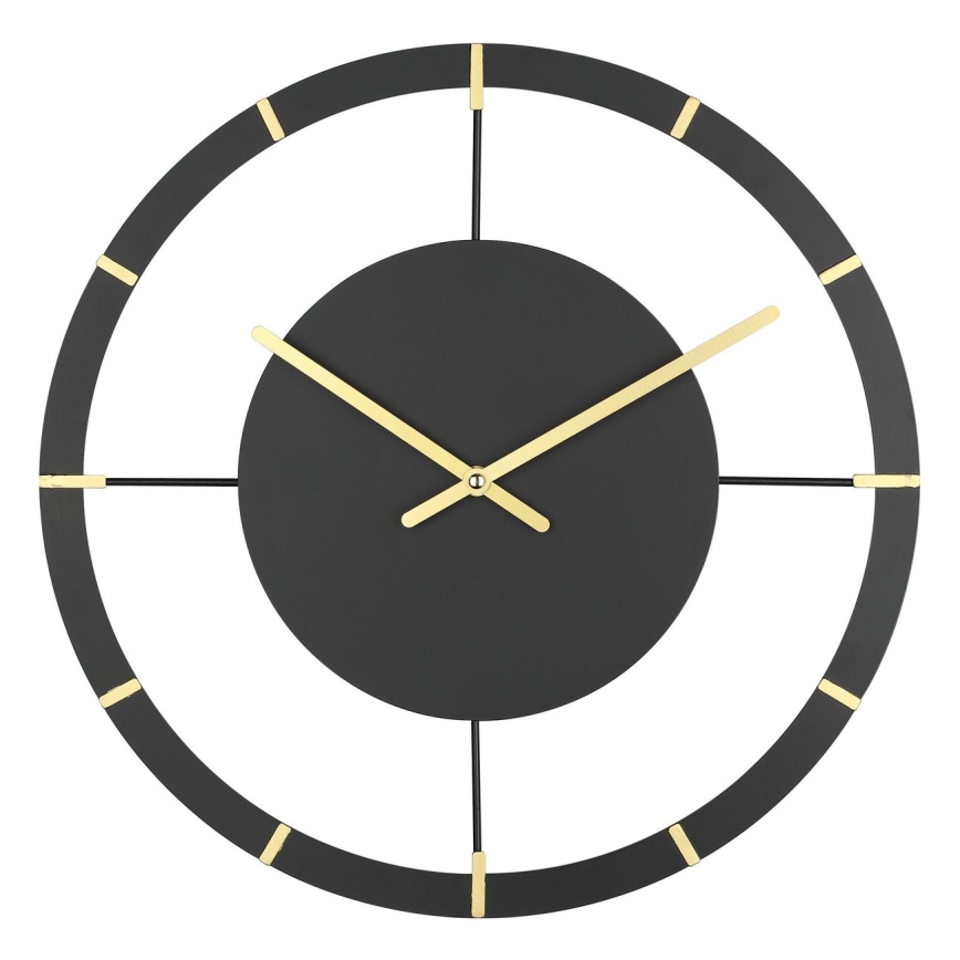 Eglo - Wanduhr 1xAA d 40 cm schwarz/golden