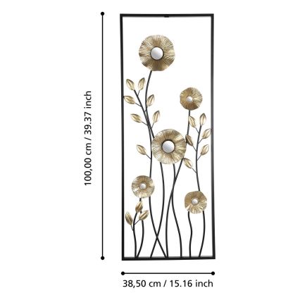 Eglo - Wanddekoration 100x38,5 cm schwarz/golden