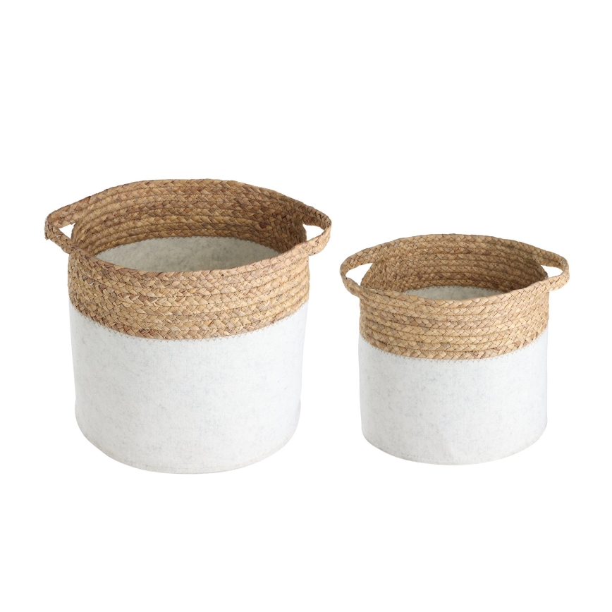 Eglo 426584 - 2er-Set Dekokorb NANAE 30x31 cm weiß/beige