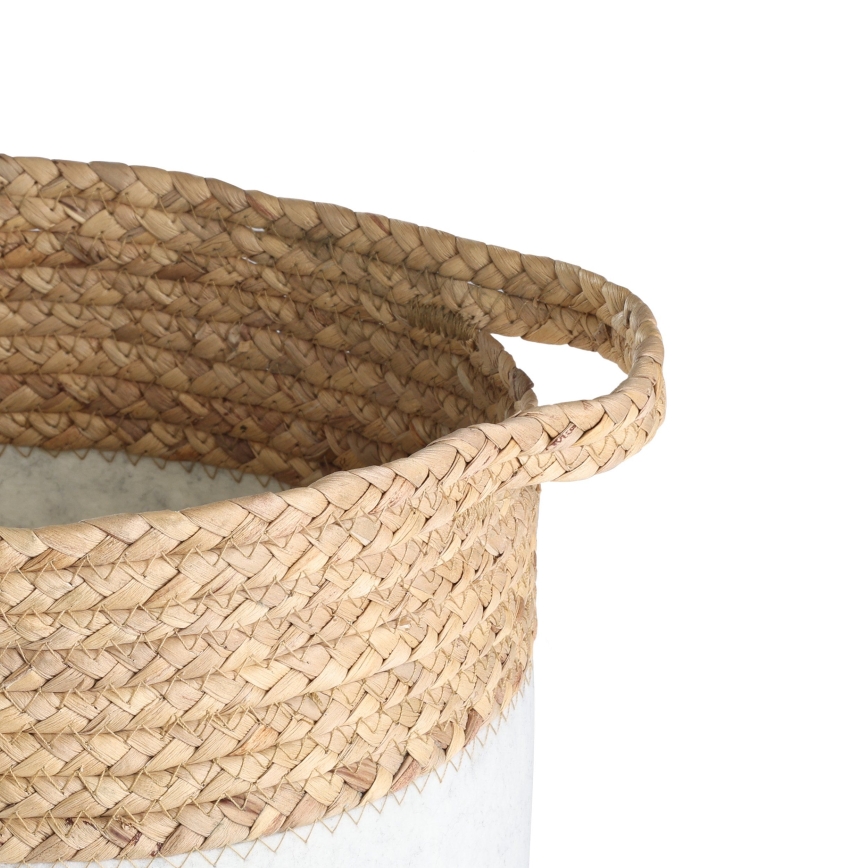 Eglo 426584 - 2er-Set Dekokorb NANAE 30x31 cm weiß/beige