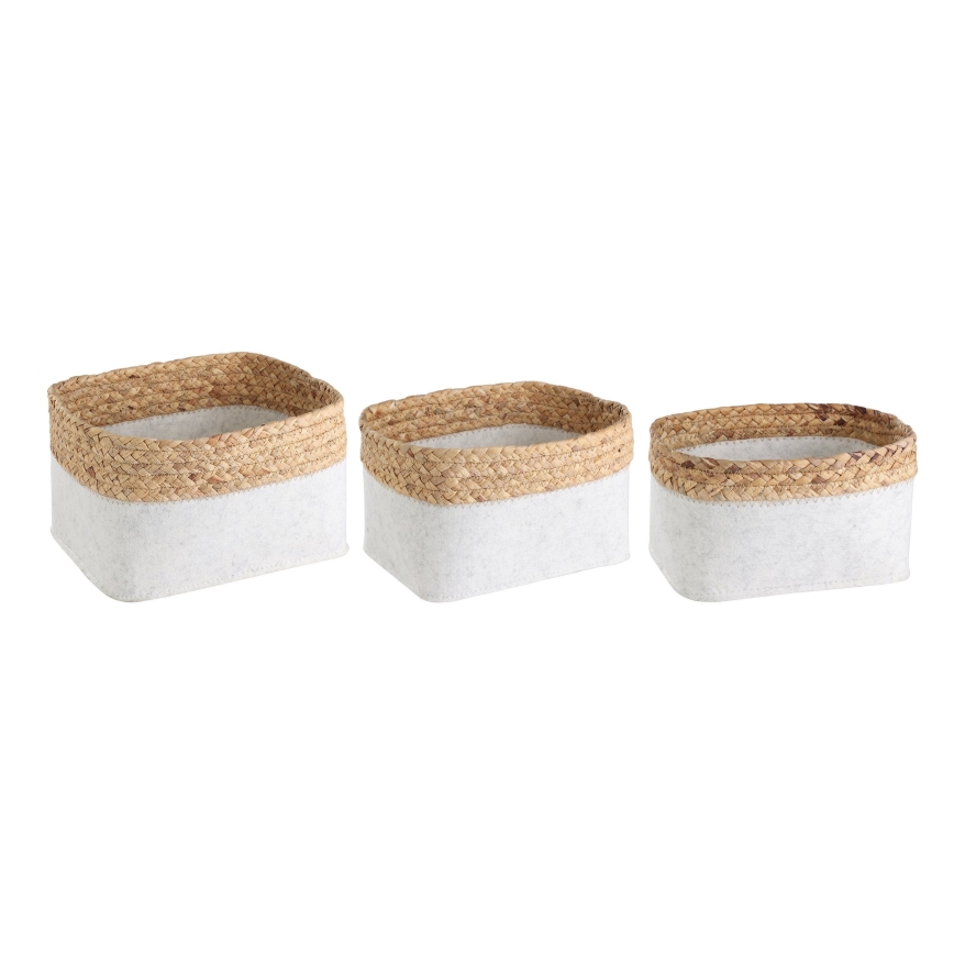 Eglo 426585 - 3er-Set Dekorationskörbe NANAE 16x27 cm weiß/beige