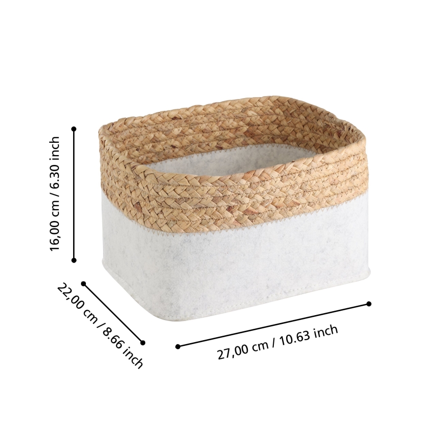 Eglo 426585 - 3er-Set Dekorationskörbe NANAE 16x27 cm weiß/beige