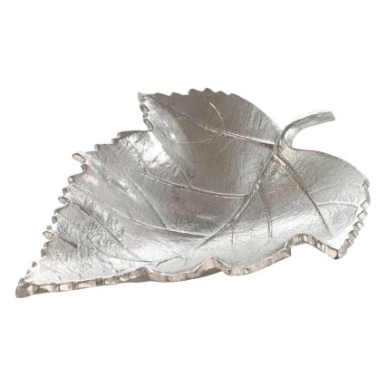 Eglo - Dekoratives Tablett 18,5x23,5 cm Blatt/silbern