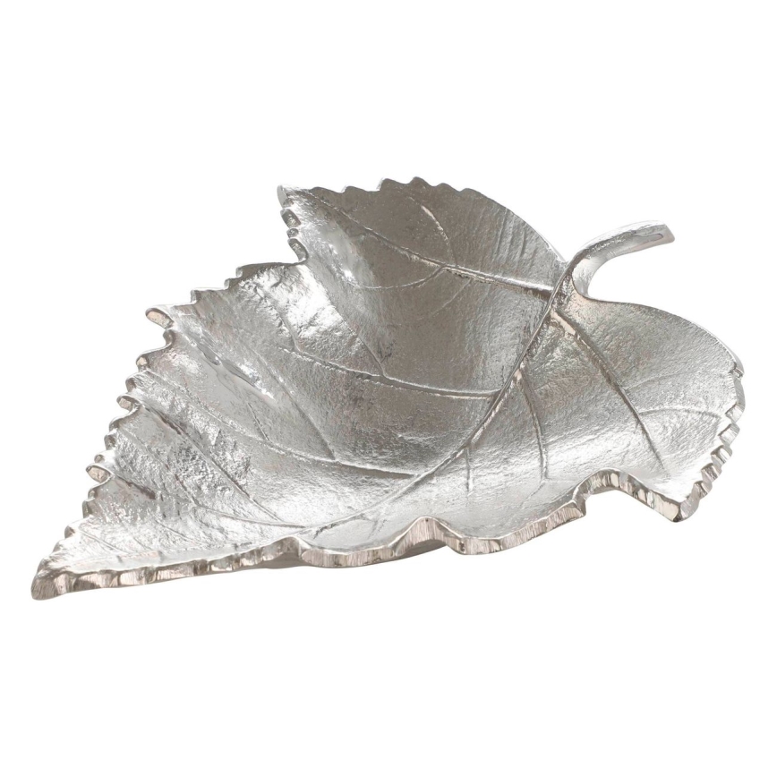 Eglo - Dekoratives Tablett 18,5x23,5 cm Blatt/silbern