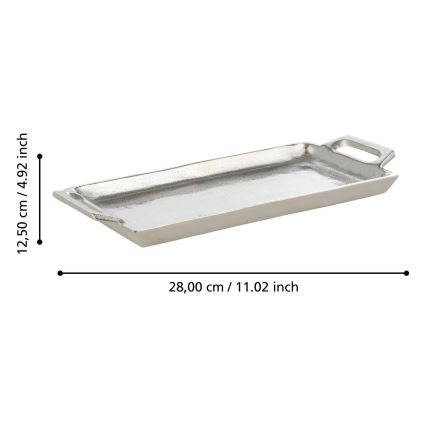 Eglo - Dekoratives Tablett 12,5x28,5 cm Chrom