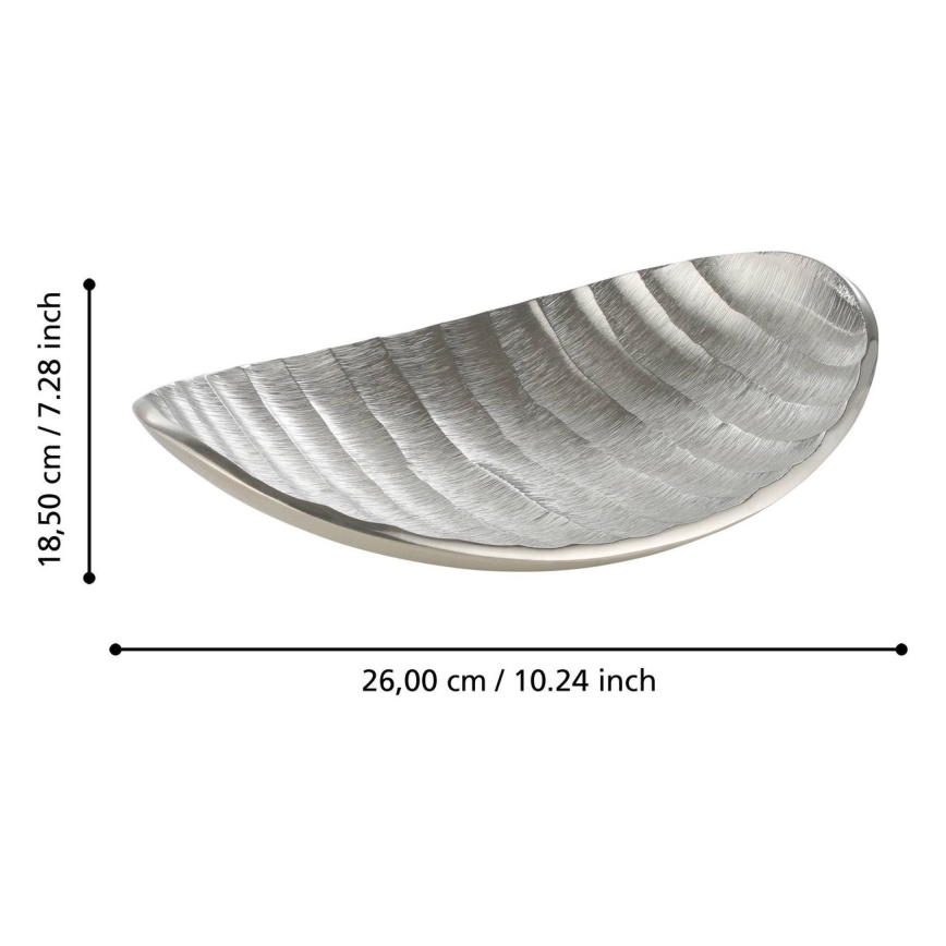 Eglo - Dekoratives Tablett 18,5x26 cm silbern