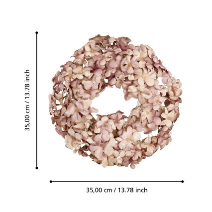 Eglo - Kranz aus Kunstblumen d 35 cm rosa