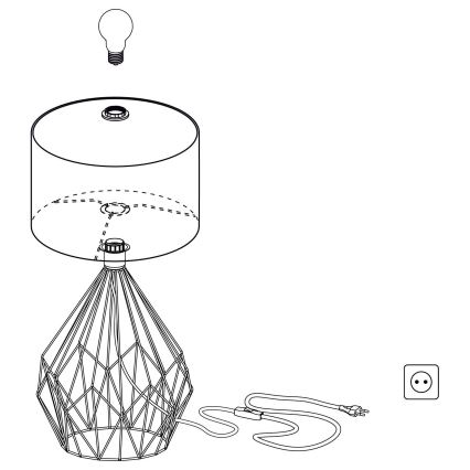 Eglo 43078 - Tischlampe CARLTON 1xE27/60W/230V