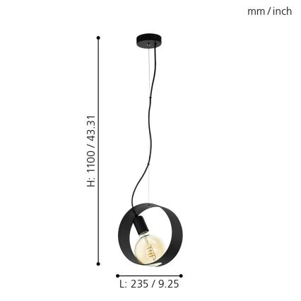 Eglo 43128 - LED-Hängeleuchte an Kabel MAIDENHEAD 1xE27/4W/230V