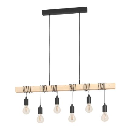Eglo - Hängeleuchte an Schnur TOWNSHEND 6xE27/60W/230V - FSC-zertifiziert