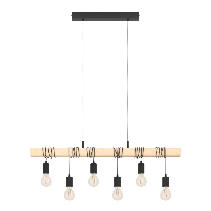 Eglo - Hängeleuchte an Schnur TOWNSHEND 6xE27/60W/230V - FSC-zertifiziert