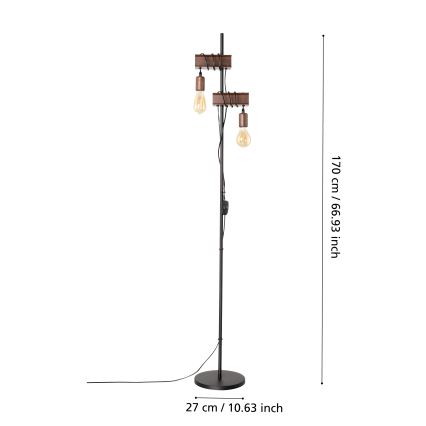 Eglo - Stehleuchte TOWNSHEND 2xE27/10W/230V