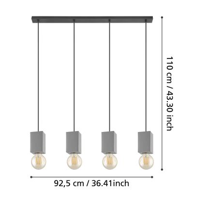 Eglo - Kronleuchter an einer Schnur 4xE27/40W/230V