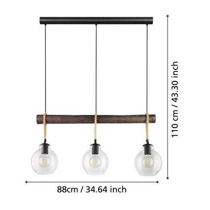 Eglo  - Kronleuchter an einer Schnur 3xE27/40W/230V