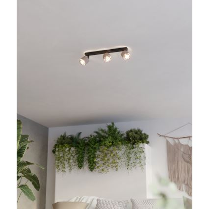 Eglo - Wandleuchte 3xE14/40W/230V schwarz/beige