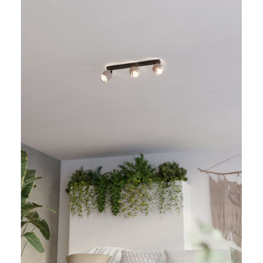 Eglo - Wandleuchte 3xE14/40W/230V schwarz/beige