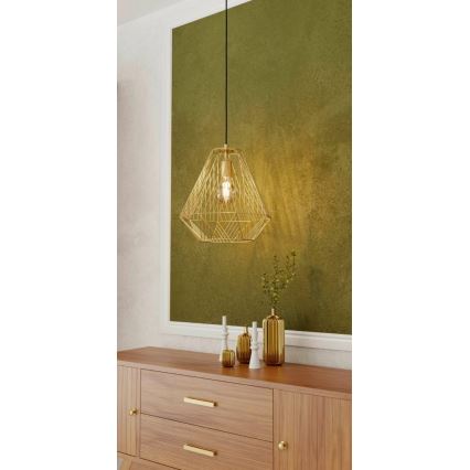 Eglo - Kronleuchter an einer Schnur 1xE27/40W/230V gold
